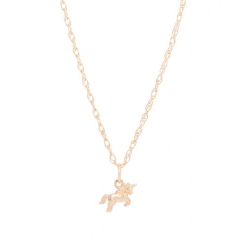 Stone & Strand 10K Solid Yellow Gold Unicorn Pendant Necklace